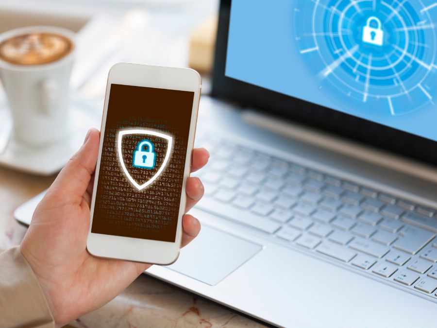 checking cybersecurity on phone in Miami, FL